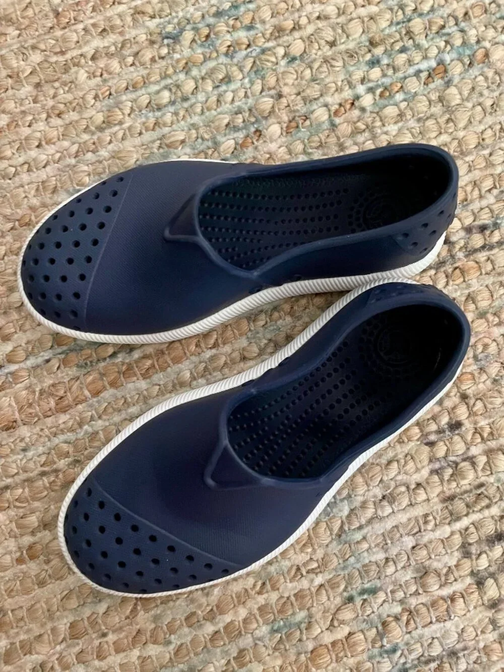 Native Verona Toddler Kid Navy Blue Water Lightweight Slip on Loafer shoes C9